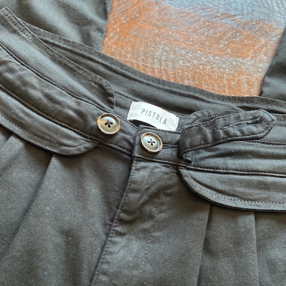 Pistola High-Waisted Pleated Trousers Black Size 27 - Picture 7 of 14